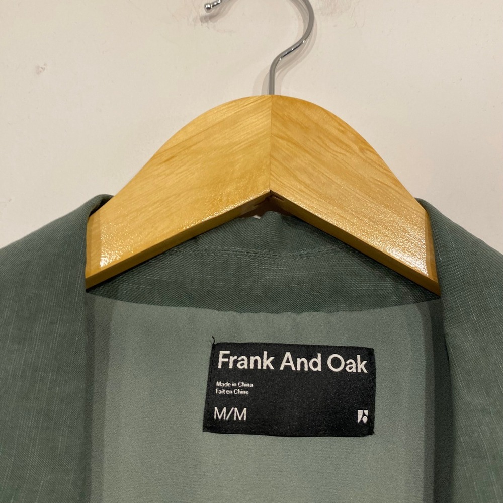 Frank And Oak Womens Sage Green Tencel Linen Blend Blazer Jacket Size Medium - Picture 2 of 5